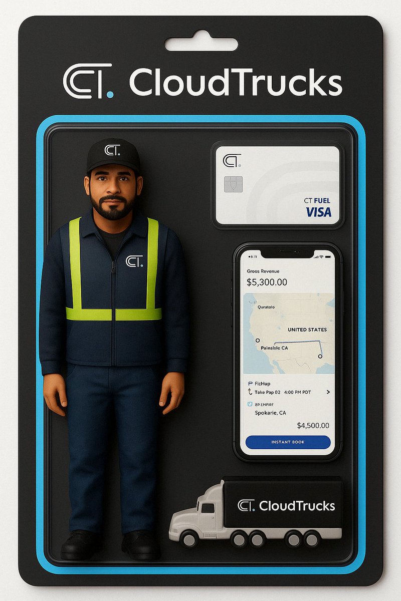 The #actionfigure trend has gone trucking!

Fully loaded with the essentials—from the CT Fuel card for fuel discounts to the CloudTrucks semi-truck stress reliever—this trucker is ready to roll with CloudTrucks 😉 

Start driving with CloudTrucks today! join.cloudtrucks.com/4iluc4u