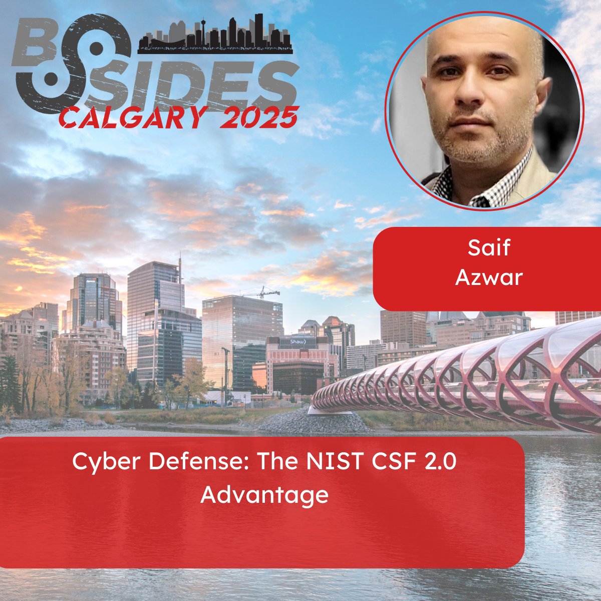 📣 BSides Calgary 2025: Speaker Spotlight! 📣

We're very excited to make a speaker spotlight announcement!

Meet Saif Azwar! Saif will be presenting at BSides Calgary 2025.

Get your tickets here for an event you don't want to miss!

showpass.com/bsidescalgary2…

#bsidescalgary