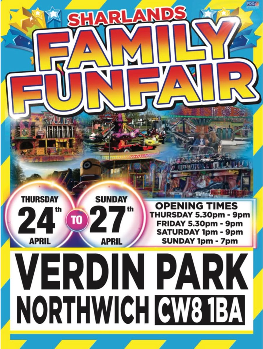 SaltFair's tweet photo. @top fans Northwich's first travelling Fun Fair of 2025 coming next week :
Verdin Park, Northwich, CE8 1BE.
I will be announcing rides and attractions that are expected to attend over the next few days on @WinsfordFairs @NorthwichTC @Future4fairs @worldsfairnews #FunFair https://t.co/IzBjrsOMHV
