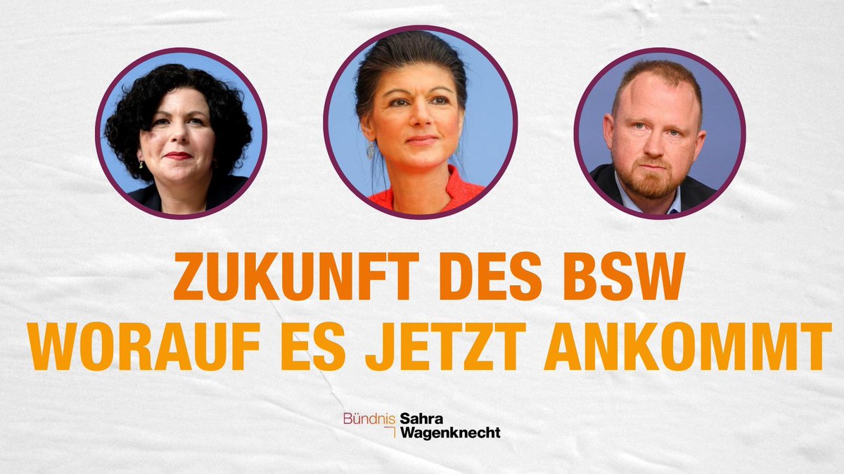 Das BSW braucht eine laute Stimme!
Sahra Wagenknecht, Amira Mohamed Ali und Christian Leye ziehen in ihrem Brief an die BSW-Mitglieder und Unterstützer Lehren aus der Bundestagswahl und nennen fünf Handlungsfelder, auf die es jetzt ankommt.

bsw-vg.de/gemeinsam-mit-…