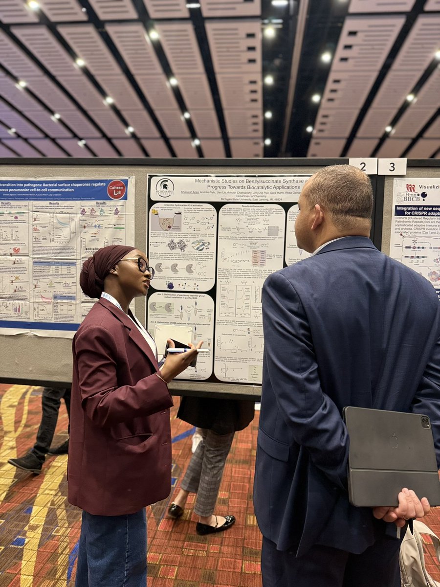 AndorferLab's tweet image. Our graduate students and post-docs showcased Andorfer lab’s research on various aspects of X-succinate synthases; including mechanistic studies, structural analysis, and protein engineering, at #ASBMB25, contributing to the growing biocatalysis and chemical biology community!