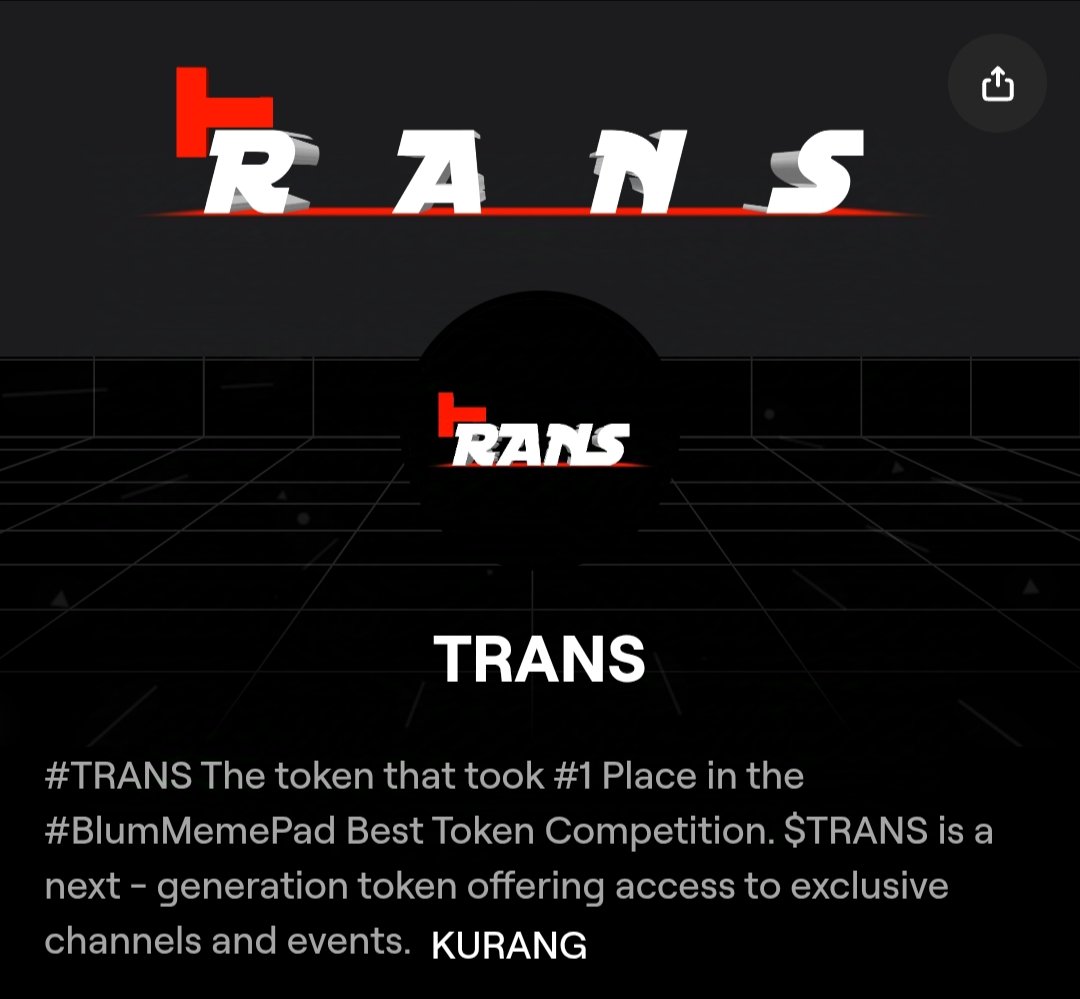 aaravamharish's tweet photo. I just launched a token on Memepad Blum called $TRANS, for those of you who want to buy it, you can buy it now. #Memepad #BLUM #memecoin #CryptoPump 

https://t.co/0arizGOhkC https://t.co/GOnBWGpO5I