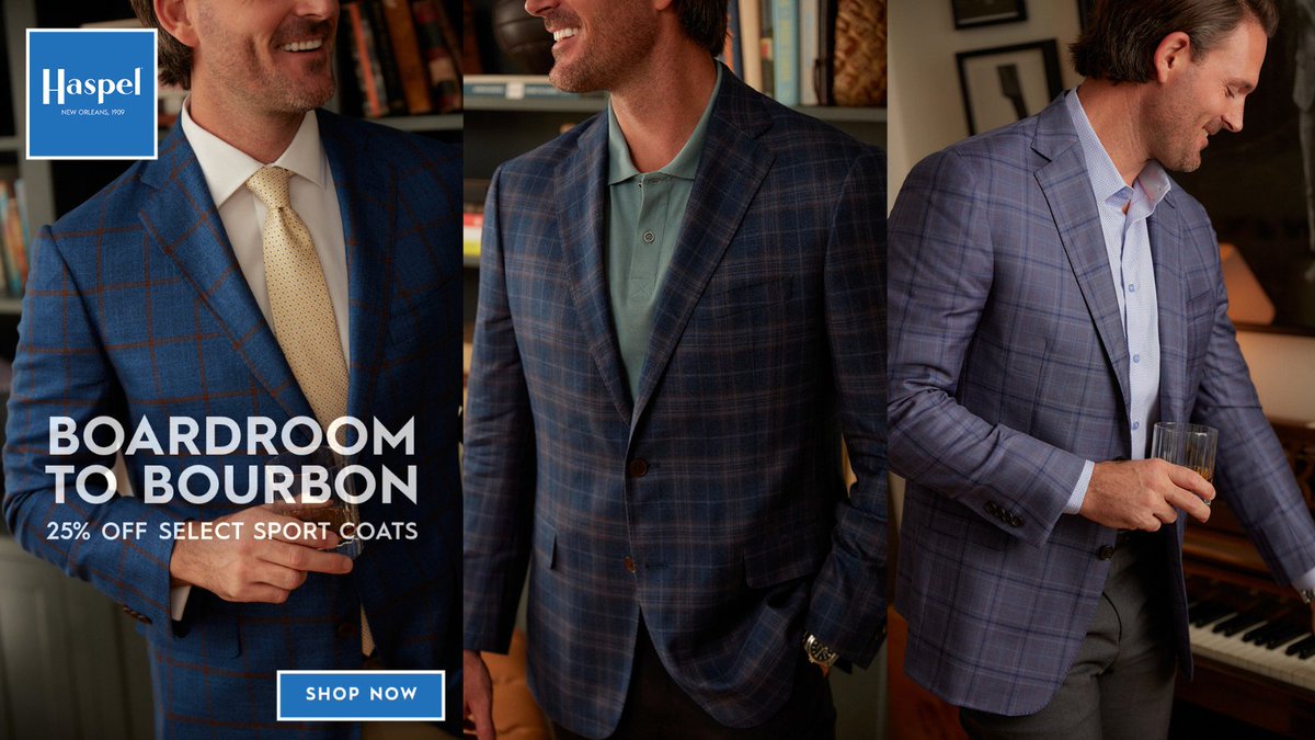 Seal the deal and the look — our lightweight Haspel Sport Coats are 25% OFF now through Monday at midnight. Cheers to style that works overtime! 🥂🕴️ 

Shop the sale ➡️ l8r.it/FkHP

#HaspelStyle #DealInStyle #sportcoats #nolastyle #mensclothing