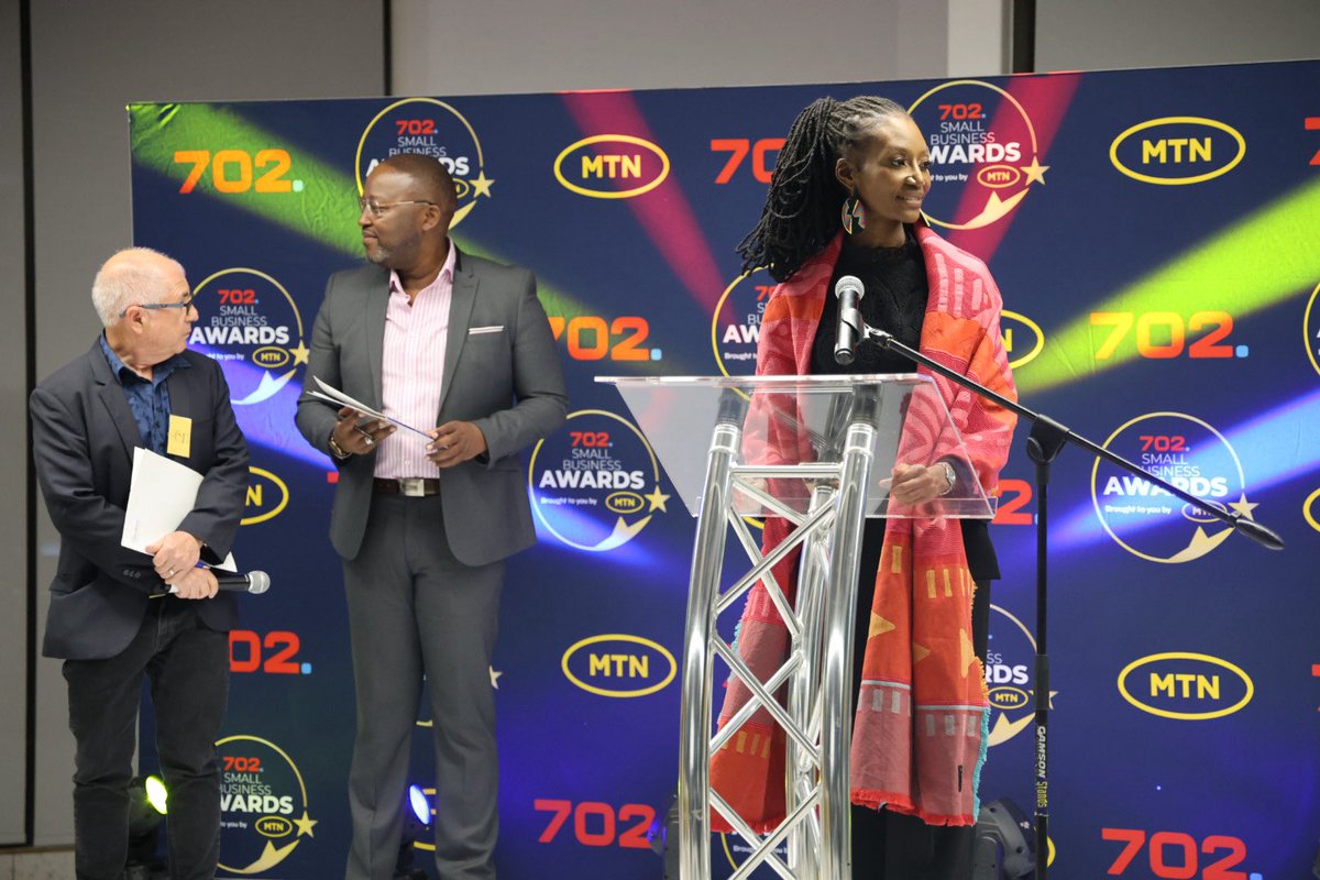 Radio702's tweet photo. We’re moments away from learning which Gauteng SME will walk away with the grand prize at the 2025 702 Small Business Awards finale, brought to you by @MTNSmallBusinessZA

Which business do you think will top the podium?

Learn more about the finalists here: https://t.co/6hqcuqy93i
#702MTNSmallBusinessAwards2025 #BusinessDoneBetter