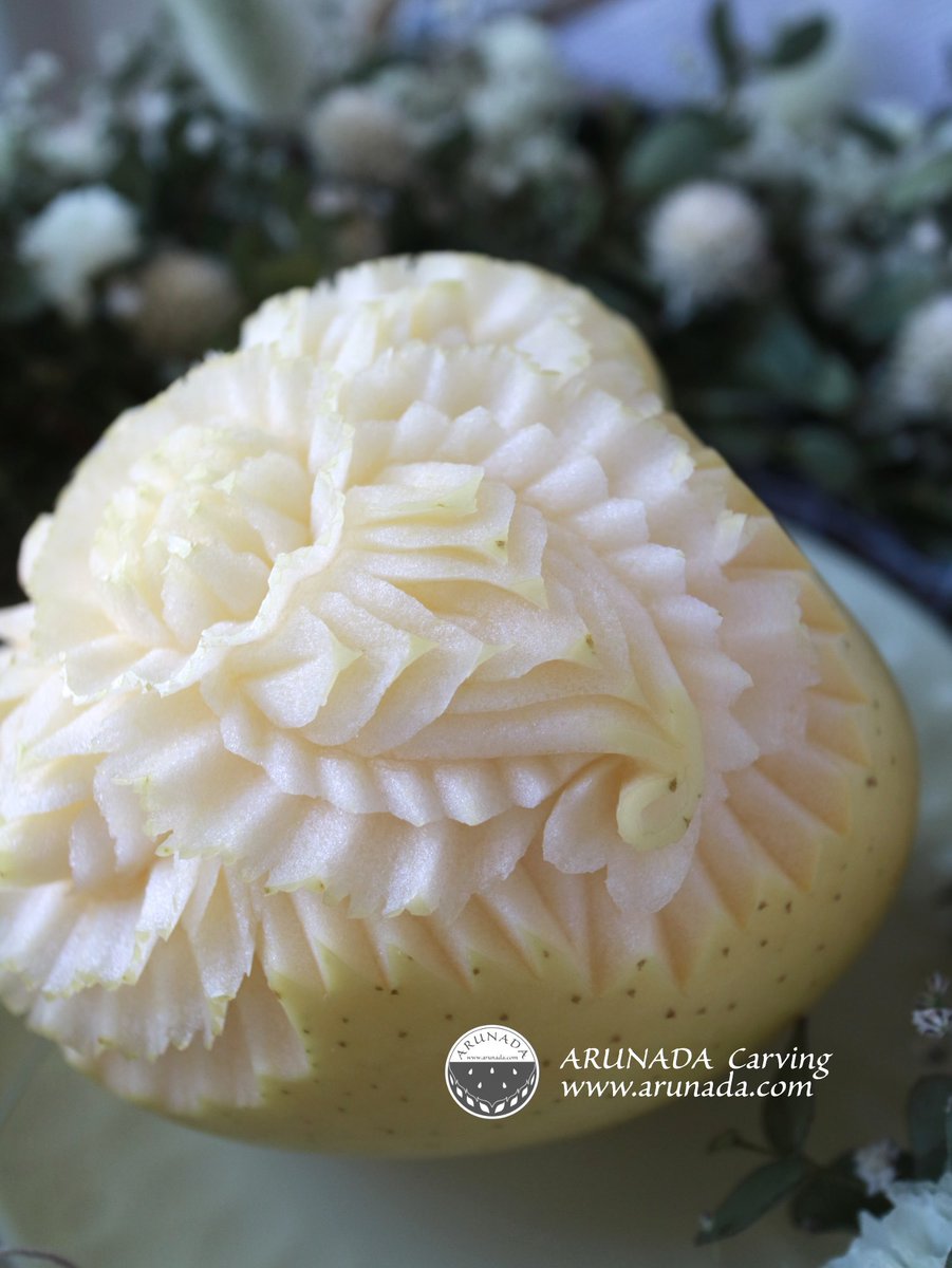 arunada_carving's tweet photo. 長野で買った大きなシナノゴールド🍏
先日に彫った黄金色より薄い檸檬色。

シナノゴールド、やっぱり好きかも😊
彫り心地が良い。
これで果皮が赤ければ最強🍎笑

#applecarving #fruitcarving #shinanogold #yellowapple
#シナノゴールド #長野県産 #りんごの彫刻 https://t.co/YteimTRT2m