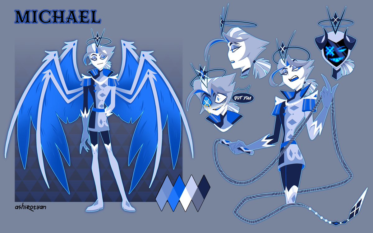 ashirotyan's tweet image. 💙 Michael&apos;s redesign 🩵

Lucifer&apos;s tough (creepy) older brother 🥶

#HazbinHotel #OC #HazbinHotelOC