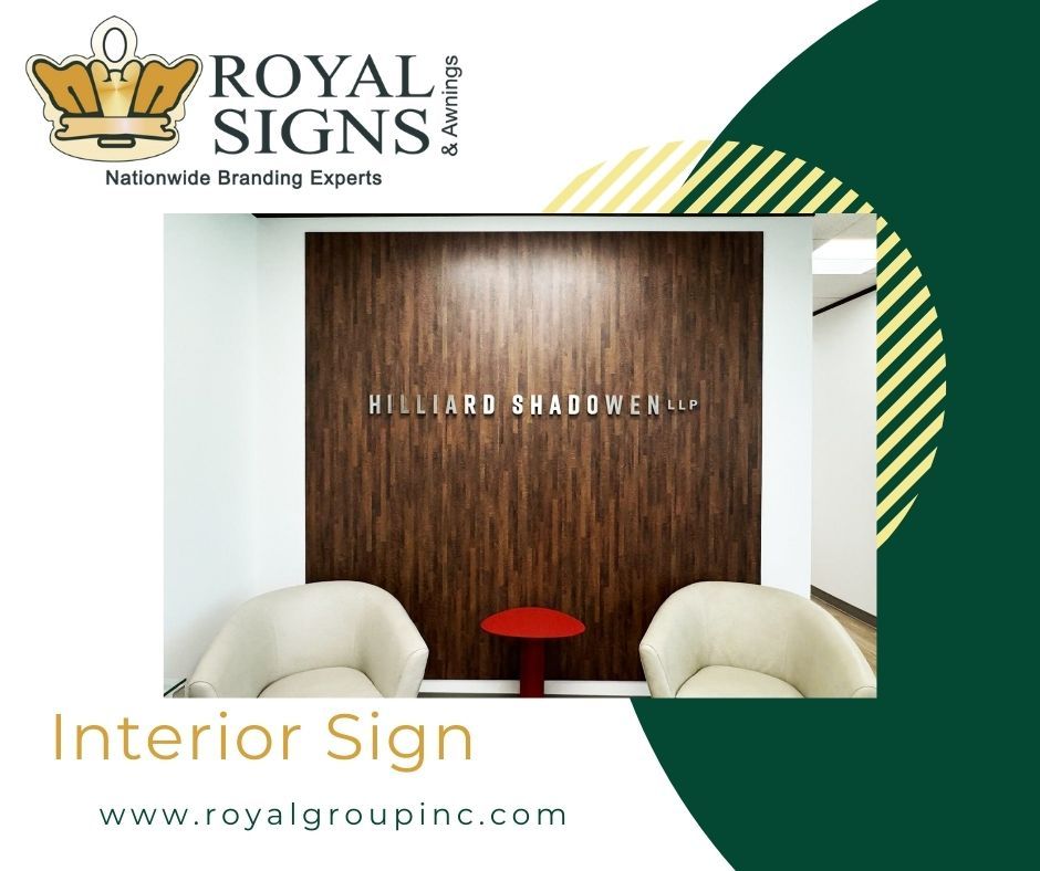 royal_signs1's tweet image. We created this clean and modern interior sign for Hilliard Shadowen, helping them make a strong first impression the moment clients walk in.

Looking to upgrade your space? Let’s create something impactful! 
#SignCompanyNearMe #NationalSignCompany #HTX #DFW #ATX