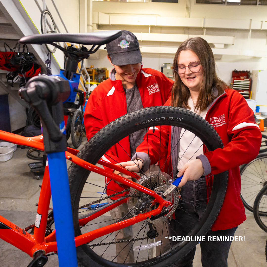 ☕️📚 Need a study break? We've got you covered! Tomorrow is the last day to sign up and ride with us to Lockwood Cafe for coffee, community, and a breath of fresh air! 🌿✨

Take a break, recharge, and enjoy some good vibes with us!

#StudyBreak #CycloneLife #IowaStateRec