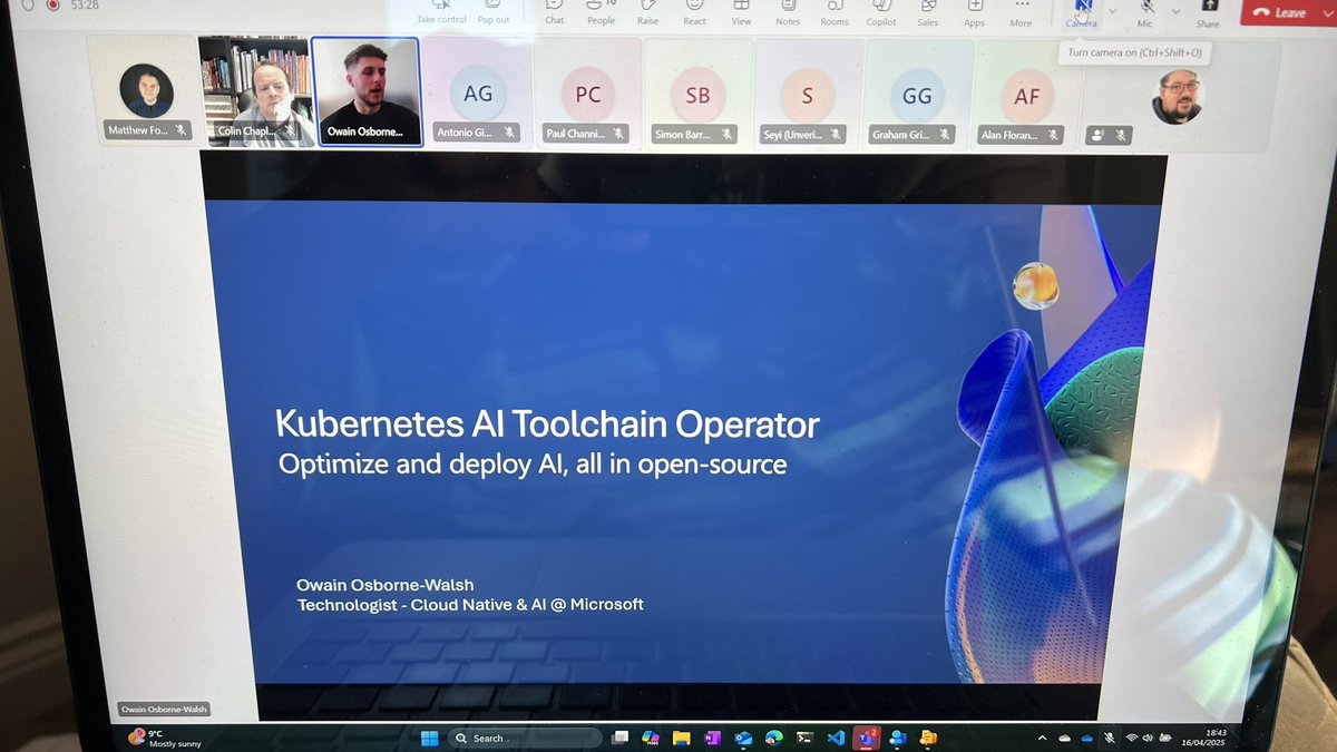 John Lunn ☁️🏴 @jonnychipz (@jonnychipz) on Twitter photo We have kicked things off with Owain Osbourne-Walsh on tonight’s <a href="/welshazure/">Welsh Azure User Group</a> still time to join and learn about AI apps on Kubernetes using KAITO!! We have kicked things off with Owain Osbourne-Walsh on tonight’s <a href="/welshazure/">Welsh Azure User Group</a> still time to join and learn about AI apps on Kubernetes using KAITO!!