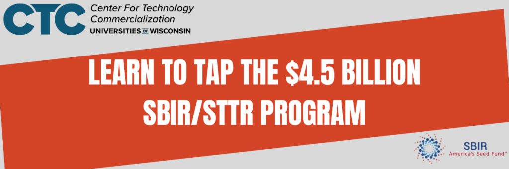 Looking to explore @SBIRGov / #STTR? Join us 4/22 for our Monthly SBIR 101 Webinar to learn the basics and get critical questions answered: buff.ly/h2uv2lr #SBIRFAST <a href="/UWInnovate/">UW–Madison Discovery to Product</a> <a href="/SBA_Wisconsin/">SBA Wisconsin</a> <a href="/WEDCNews/">WEDCNews</a> <a href="/WARF_News/">WARF (Wisconsin Alumni Research Foundation)</a> <a href="/MSOE/">MSOE</a> <a href="/TheWaterCouncil/">The Water Council</a>