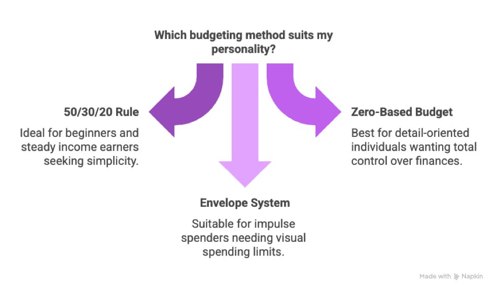 RupeeWorks's tweet photo. 📊 Budget Like a Pro! 3 methods that actually stick: 

1️⃣ 50/30/20 Rule: Simple, for beginners 
2️⃣ Zero-Based Budget: For detail lovers  
3️⃣ Envelope System: For impulse spenders  

Which matches YOUR personality?  
#PersonalFinance #BudgetingTips https://t.co/LPIvEW5fyc
