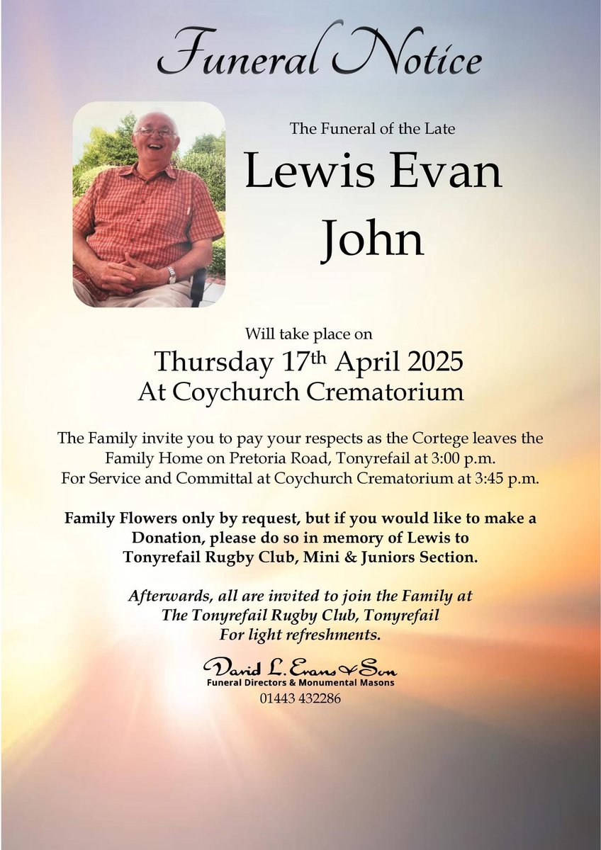Tomorrow we pay our respects to a player, committee man and member of our club for over 60 years, Lew John  

A true gentleman who will be missed by all at our club and within the community

🖤🧡