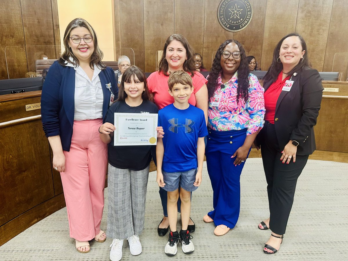 Ermel Elementary (@ermeles_aisd) on Twitter photo Celebrating our 5th Grade TWDL student who won the NABE Writing Contest “Proud of Being Bilingual” a great way of representing us eagles! <a href="/AldineISD/">Aldine ISD</a> <a href="/OOT_AldineISD/">Office of Transformation</a> <a href="/NABEorg/">NABE- National Association for Bilingual Education</a> <a href="/SADubberke/">Scott Dubberke</a> <a href="/MsLBrooks1/">Lori Brooks</a> <a href="/lizjanec/">Elizabeth Cardozo</a> Celebrating our 5th Grade TWDL student who won the NABE Writing Contest “Proud of Being Bilingual” a great way of representing us eagles! <a href="/AldineISD/">Aldine ISD</a> <a href="/OOT_AldineISD/">Office of Transformation</a> <a href="/NABEorg/">NABE- National Association for Bilingual Education</a> <a href="/SADubberke/">Scott Dubberke</a> <a href="/MsLBrooks1/">Lori Brooks</a> <a href="/lizjanec/">Elizabeth Cardozo</a>