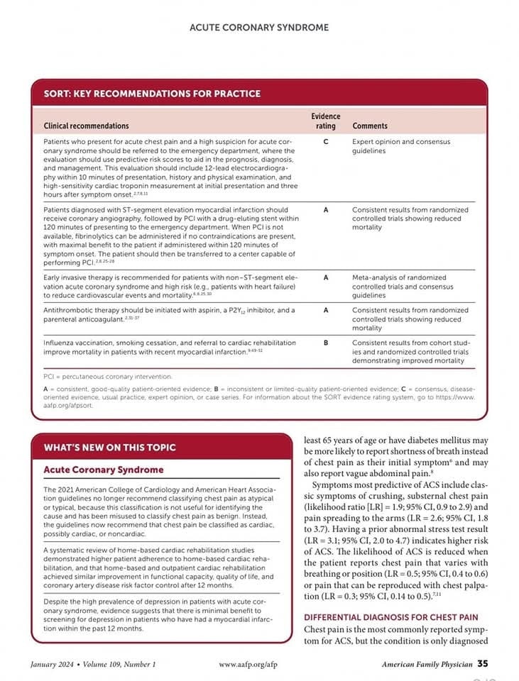 ZHeart11768530's tweet image. 🔴 Acute Coronary Syndrome: Diagnosis and Initial Management : AAFP #2024Review

aafp.org/pubs/afp/issue…
#cardiology #CardioTwitter #CardioEd