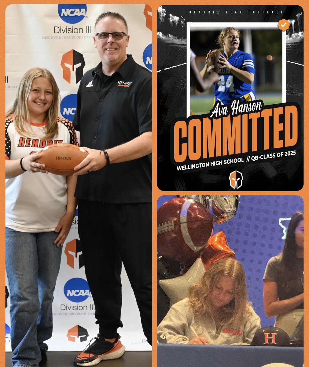Hendrix Women’s Flag Football (@hendrixwff) on Twitter photo Warrior alert !!!! 
Hendrix College Women’s  Flag Football Program welcomes Quarterback Ava Hanson out of Wellington High  School,  Wellington, Florida. Warrior alert !!!! 
Hendrix College Women’s  Flag Football Program welcomes Quarterback Ava Hanson out of Wellington High  School,  Wellington, Florida.