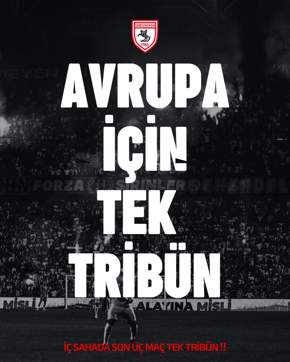 İÇ SAHADA SON ÜÇ MAÇ İÇİN TEK TRİBÜN‼️

#AvrupaİçinTekTribün