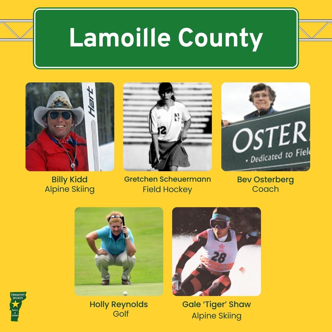 VTSportsHallofFame (@vtfame) on Twitter photo Lamoille County's legends shine bright in the #VTSHOF:
โท๏ธ Billy Kidd โ 1st U.S. man w/ Olympic ski medal
๐ Gretchen Scheuermann โ 1994 Field Hockey POTY
๐ Bev Osterberg โ 16 state titles, 800+ wins
๐๏ธโโ๏ธ Holly Reynolds โ 9x VT golf champ
โท๏ธ Tiger Shaw โ 2x Olympian, US Ski CEO Lamoille County's legends shine bright in the #VTSHOF:
โท๏ธ Billy Kidd โ 1st U.S. man w/ Olympic ski medal
๐ Gretchen Scheuermann โ 1994 Field Hockey POTY
๐ Bev Osterberg โ 16 state titles, 800+ wins
๐๏ธโโ๏ธ Holly Reynolds โ 9x VT golf champ
โท๏ธ Tiger Shaw โ 2x Olympian, US Ski CEO