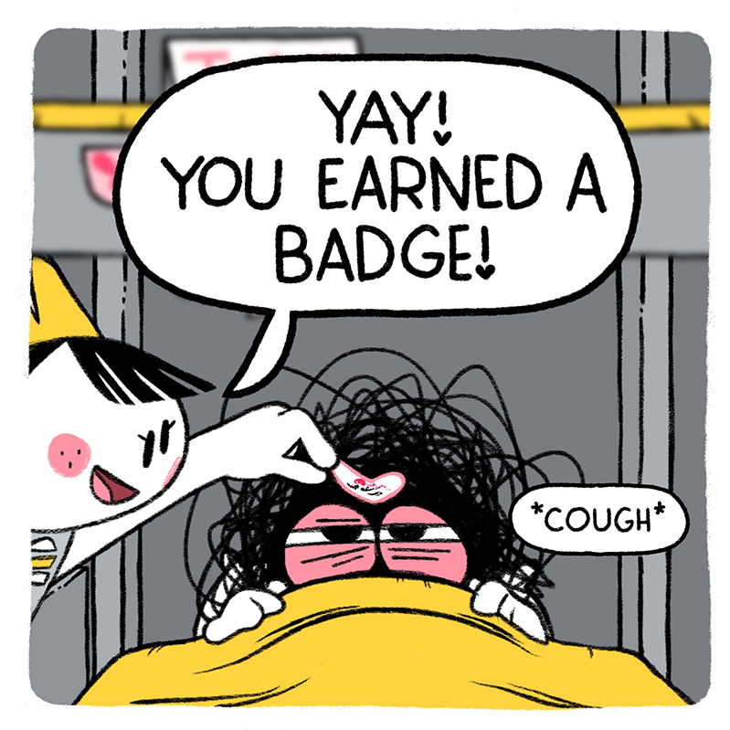 OMG, yay! Tracy (spoiler) earns a badge in today's update!!