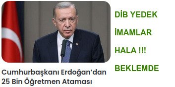 #CBİmamYedekAtaması

<a href="/RTErdogan/">Recep Tayyip Erdoğan</a> <a href="/HMBakanligi/">T.C. Hazine ve Maliye Bakanlığı</a> <a href="/memetsimsek/">Mehmet Simsek</a> <a href="/DIBAliErbas/">Prof. Dr. Ali Erbaş</a> <a href="/IsliyenDr/">Burhan İŞLİYEN</a> <a href="/dinckadir43/">Kadir Dinç</a>
Boş kadrolar varken, yedek kazanan imam adayları beklememeli, atamalar gerçekleşmeli.
