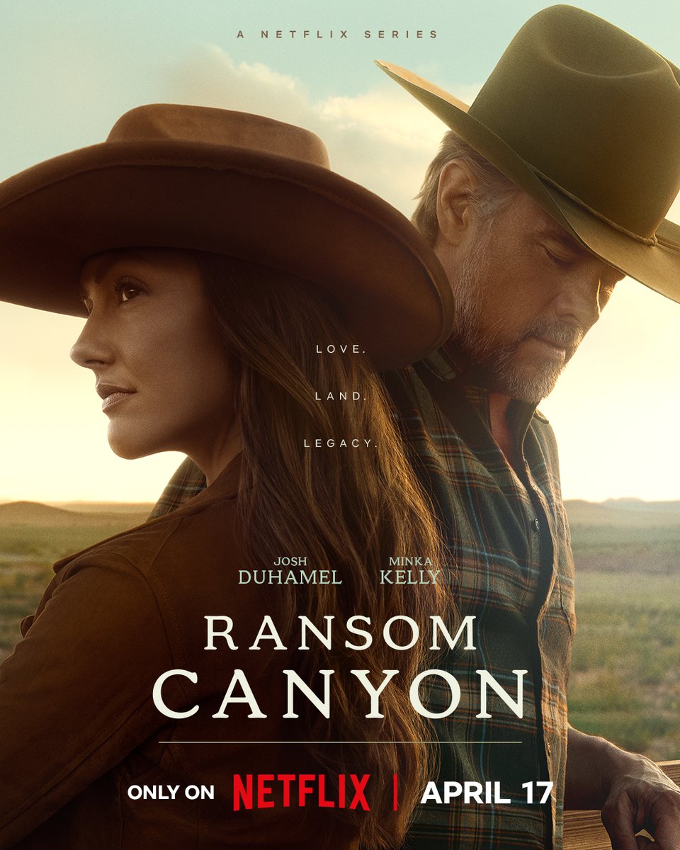 netflix's tweet photo. Josh Duhamel. Minka Kelly. Ransom Canyon premieres in 12 HOURS. https://t.co/DZcRc7of1m