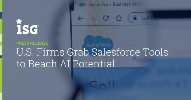 segel_bill's tweet photo. Enterprises in the U.S. are investing in new technologies and services from the Salesforce ecosystem as they explore the potential of AI. An ISG Provider Lens™ report notes Salesforce CRM gives enterprises the ability to access and use big data. https://t.co/svdAwz5vdY https://t.co/VMEZFezSTK