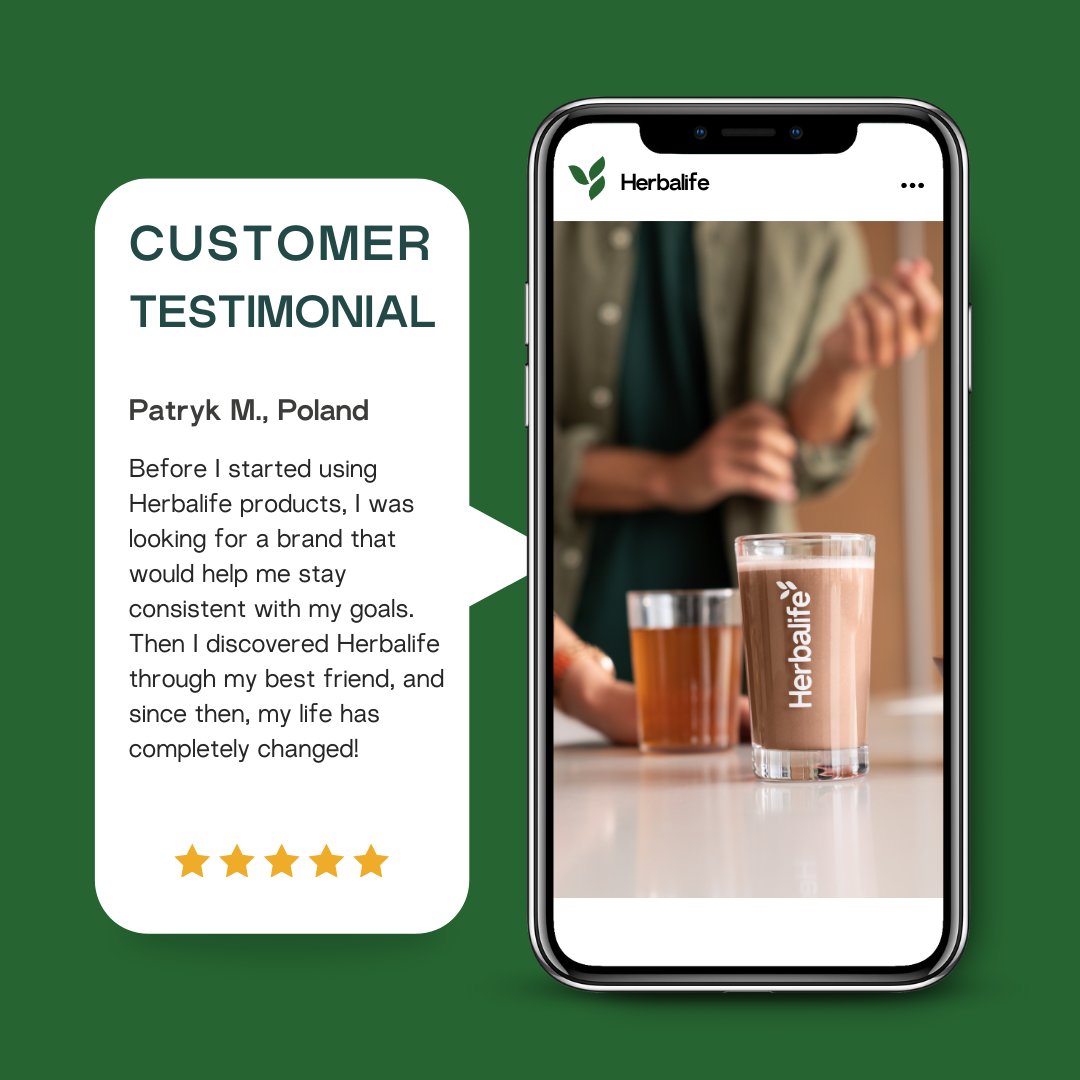 Herbalife's tweet image. Every choice counts! Simplify your wellness journey and stay consistent in your journey to a healthy lifestyle.
Thank you for your feedback, Patryk! 🙌