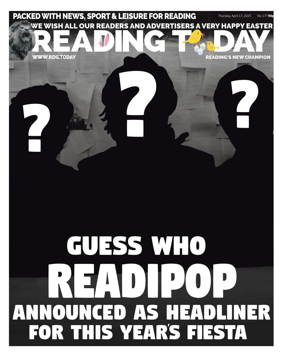 RdgToday's tweet photo. In this week's edition:
+ Surprise announcement of Readipop Fiesta headliners!
+ Opinions divided over 'greater state' of united suburbs
+ Council grants for organisations total over £630k
#RDGUK #ReadiPop #TomorrowsPapersToday #FrontPages https://t.co/9qtcQCvnYo