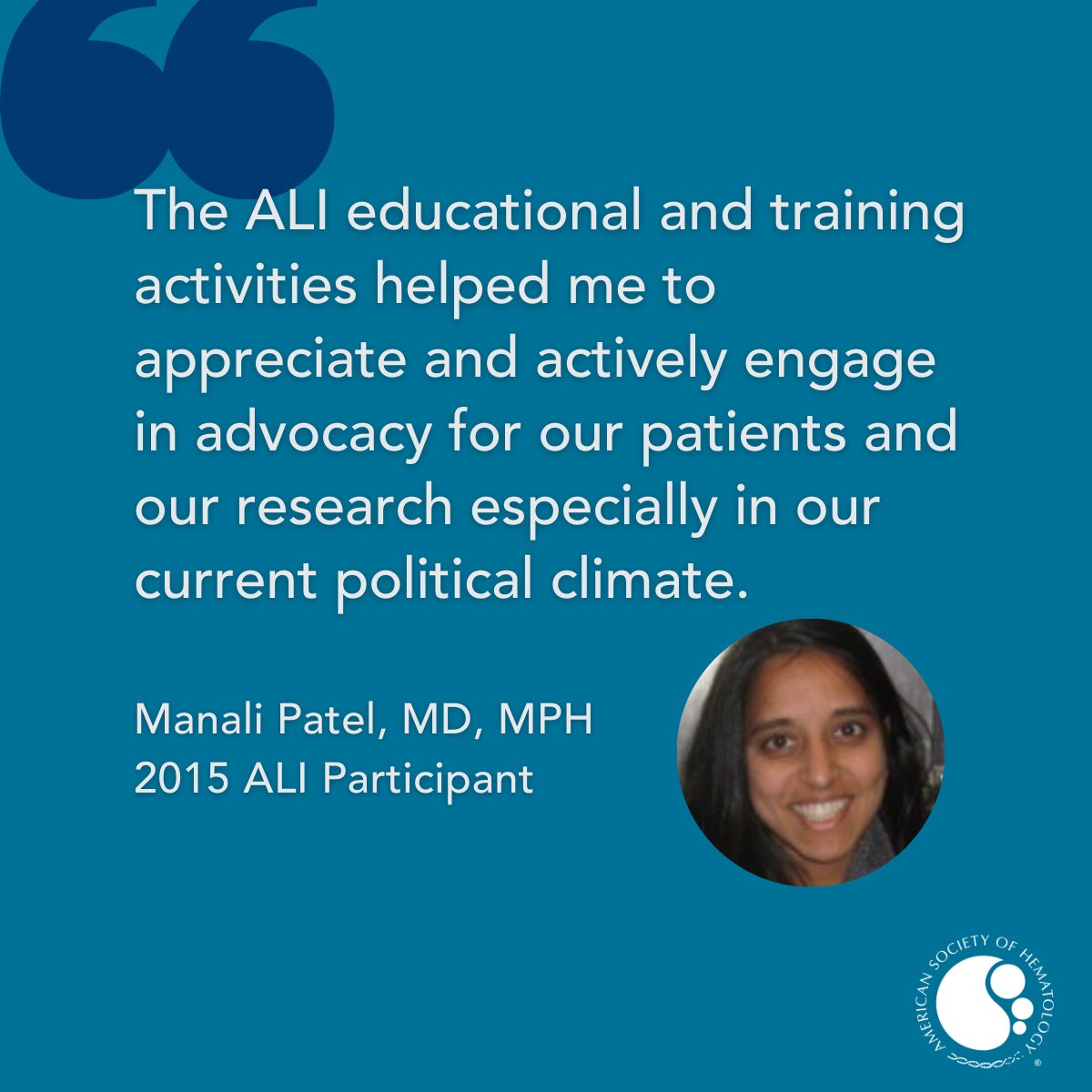 Are you ready to lead? The ASH Advocacy Leadership Institute (ALI) will prepare you to advocate for hematology at the highest levels. 

📢 Learn from policy experts 
🏛️ Meet with lawmakers 
🤝 Build your advocacy skills 

🔗 ow.ly/KFka50VyzcQ 

#Fight4Hematology