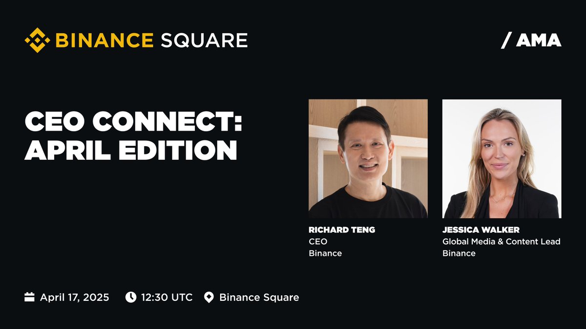 From market momentum to emerging tech like AI and the future of Web3, hear directly from our CEO, <a href="/_RichardTeng/">Richard Teng</a>.

No stage, no script — just real talk with you, the #Binance community.

Save the date. Be there live!