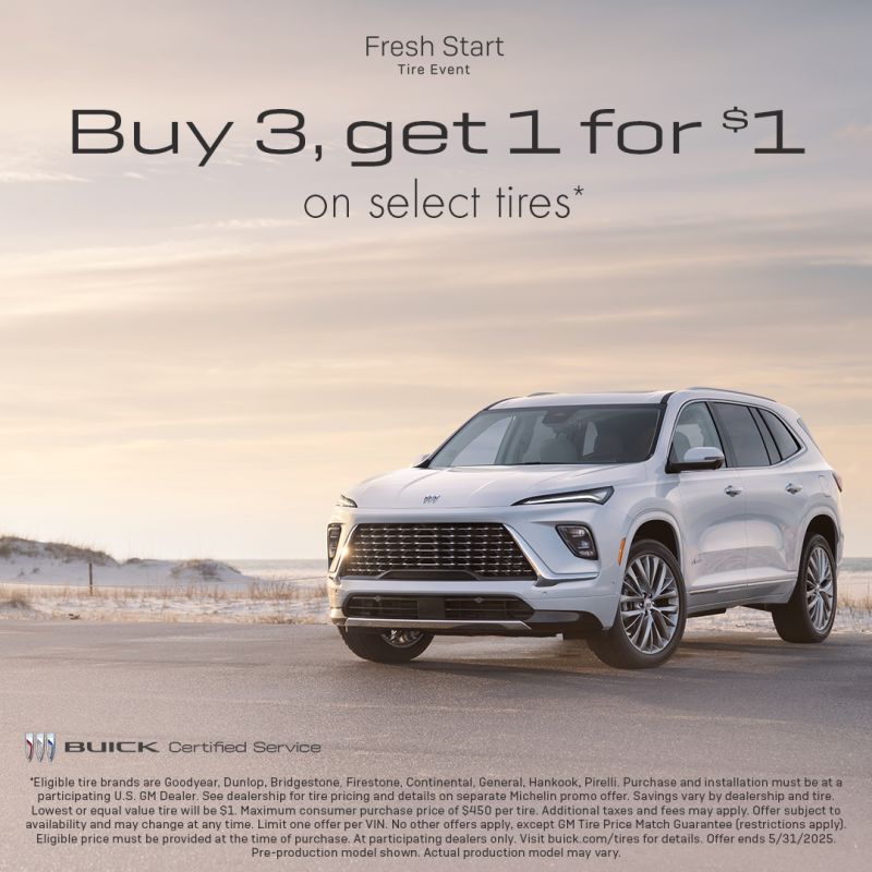 BobRossBuickGMC's tweet image. 🌼 Spring into Savings! Buy 3 tires, get the 4th for $1 on select tires*—now through May! Get your ride spring-ready. 📍 Stop in today! #BobRossBuickGMCPre-Owned #SpringService #TireSale #Buy3Get1 #RoadTripSeason #CertifiedCare #SpringIntoSavings #You’reTheBossWithRoss