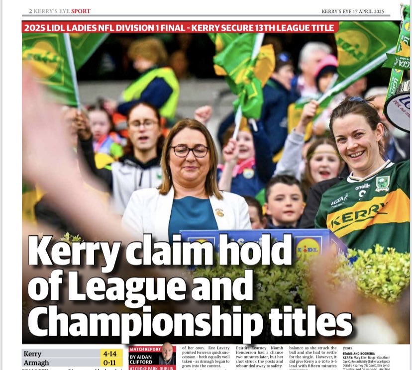 Sylvester Hennessy (@slyone1069) on Twitter photo In tomorrow’s Kerry’s Eye Sport <a href="/Aidan_the_Block/">Aidan Clifford</a> reports from Croke Park as the Kerry Ladies light up Croke Park to take their second national title in 9 months In tomorrow’s Kerry’s Eye Sport <a href="/Aidan_the_Block/">Aidan Clifford</a> reports from Croke Park as the Kerry Ladies light up Croke Park to take their second national title in 9 months