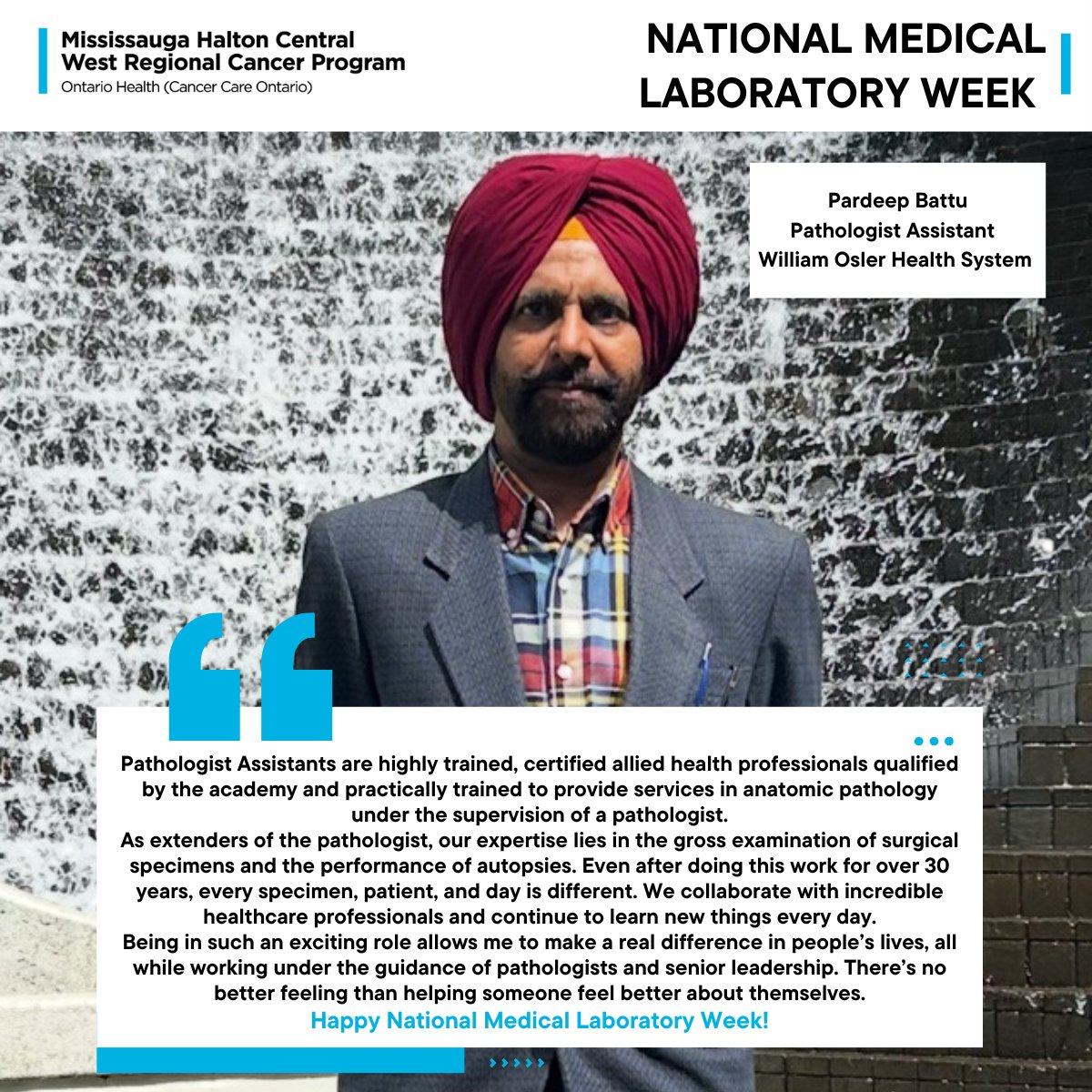 Happy National Medical Laboratory Week! <a href="/OslerHealth/">William Osler Health System</a>