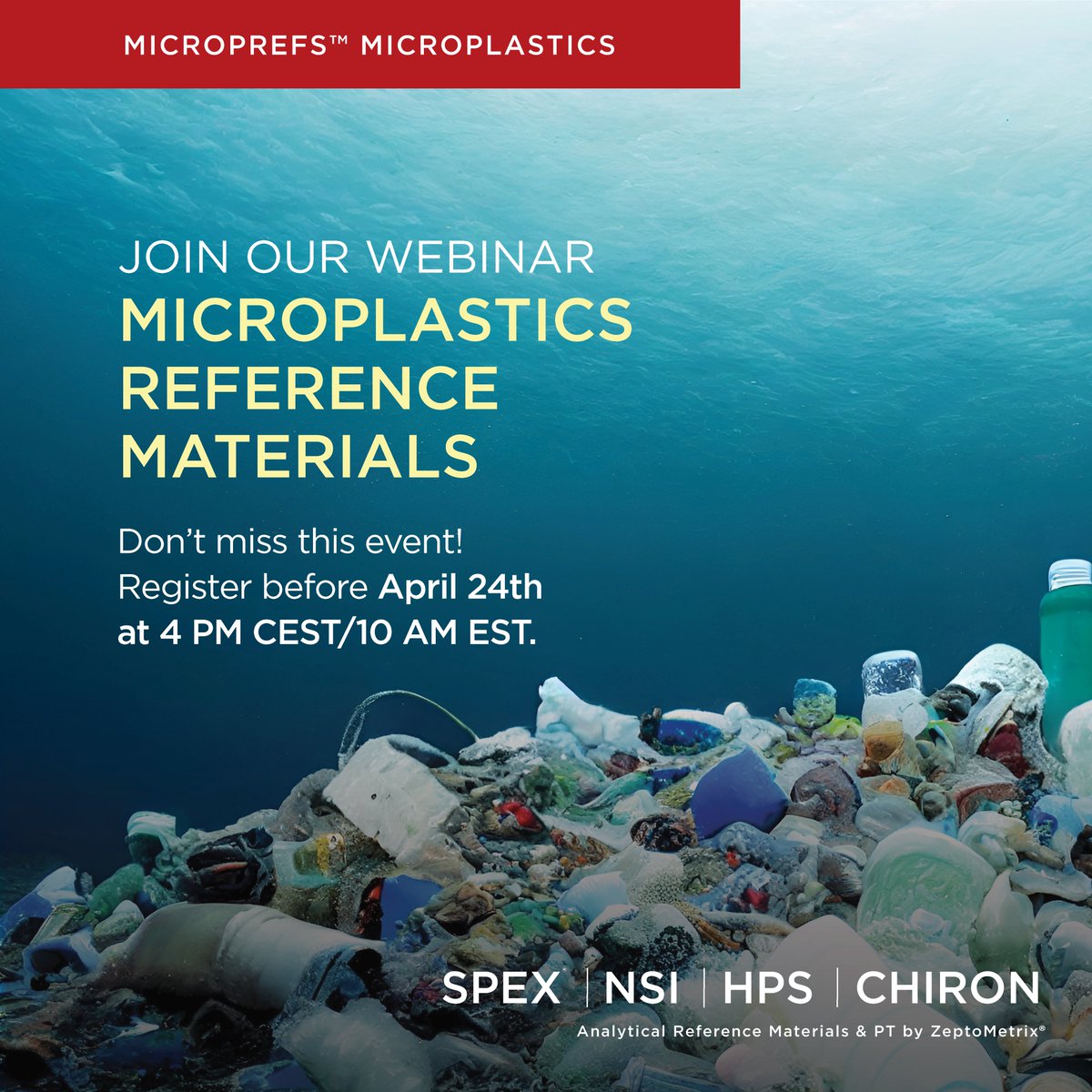 Don’t miss our exclusive webinar on Microplastics Reference Materials: Chiron MicroPRefs! Join us on April 24, 2025, at 4:00 PM CEST to learn how microplastics standards can elevate your research &amp; ensure more accurate, reliable results.

🔗 Register now gozeptometrix.com/4iNg0S2!