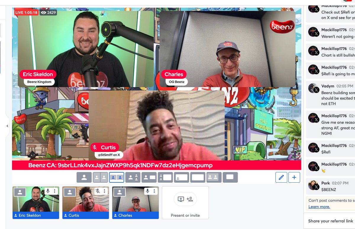 BeenzonSOL's tweet image. Over 2500 on live thank you $Beenz army, CT, and @OriginalBeenz