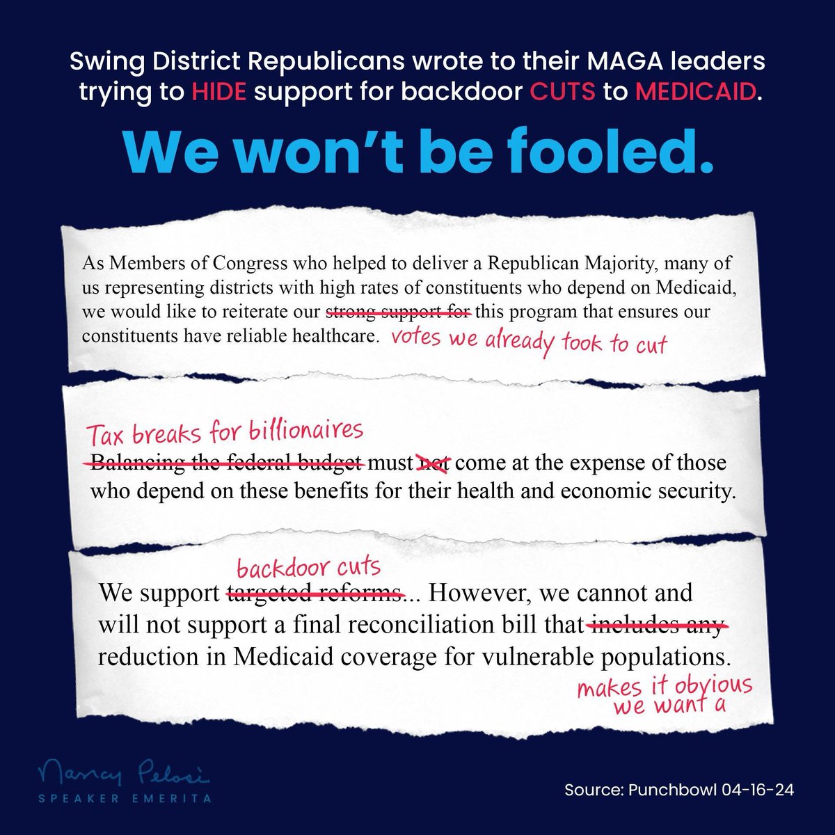 PUBLIC SENTIMENT CAN SAVE MEDICAID! Already your calls, texts and stories moved vulnerable Republicans to write to their MAGA leaders to try to HIDE their support for backdoor MEDICAID CUTS.

Let Republicans know voters will not be fooled — KEEP CALLING: 
mobilize.us/grassrootsdemo…