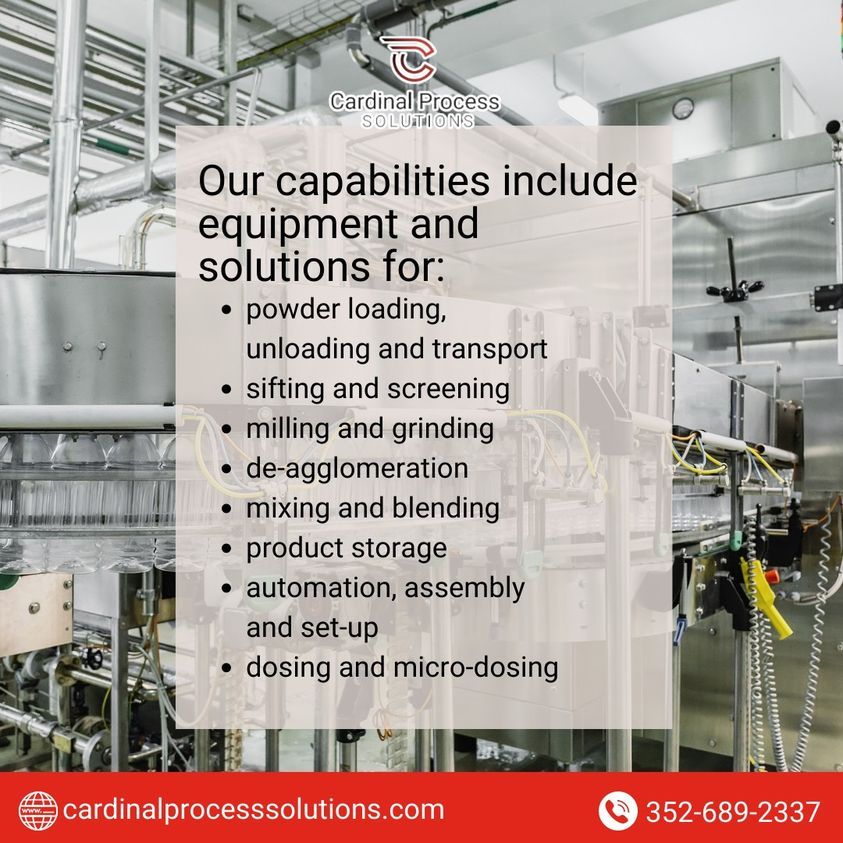 CardinalProcess's tweet image. Unlocking Efficiency from Start to Finish! 🌐💡 Explore our Industrial Process Solutions covering everything from ingredient reception to complete plant automation. With expertise in storage, conveyor technology, dosing, and more, we're your partner for streamlined…