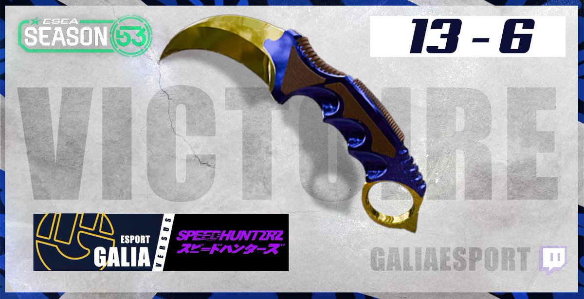 🔥Résultats CS2🔥

Hier nos joueurs se sont imposés facilement 13-6 face à #SPEEDHUN72RZ 💪

Nous sommes donc en 2-0 en ESEA Main, prochain match Vendredi, restez à l'affût👀

#GLtoWin