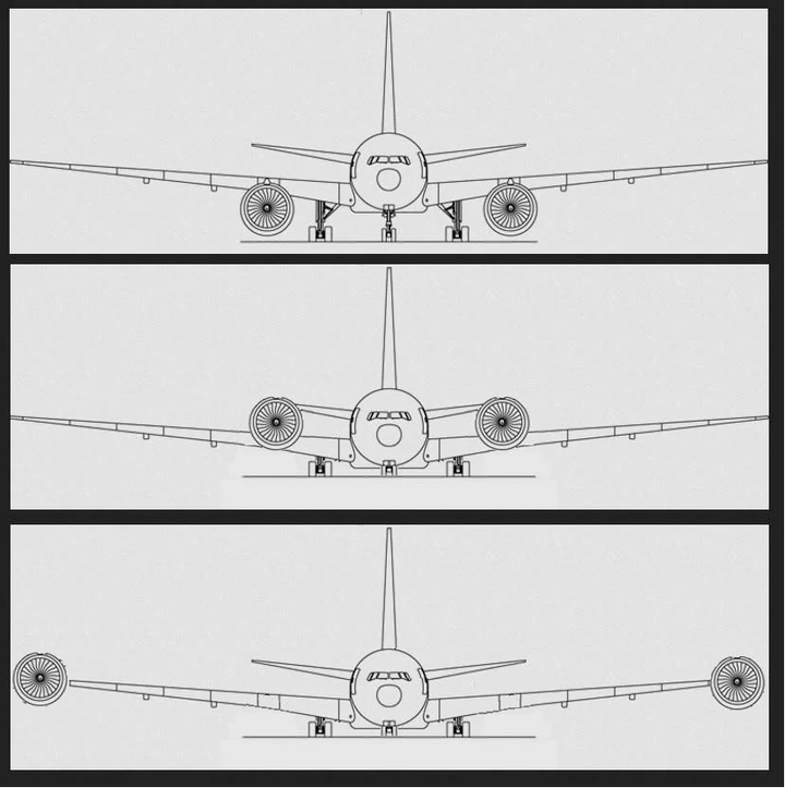airmainengineer's tweet photo. Brainstorming Time ✈️ How would it make difference if we put engines in three positions in the photo? https://t.co/P6QNc2P5rb