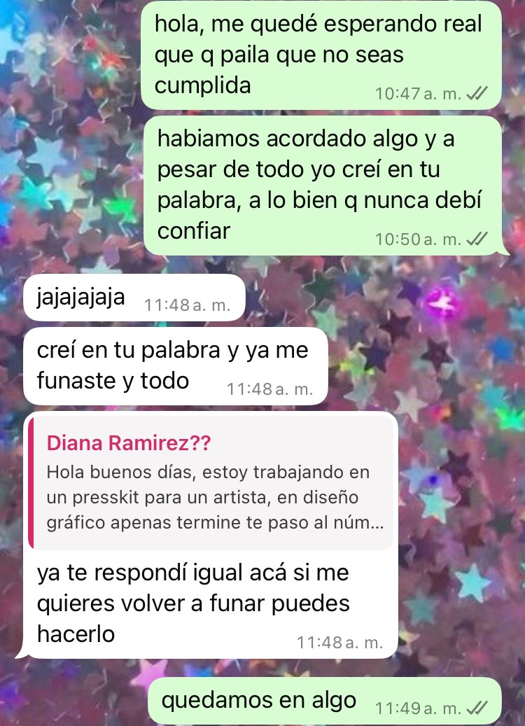mukis111's tweet photo. ya había expuesto esta situación antes pero @ricasuave333 hasta el dia de hoy no ha devuelto un solo peso. Que paila confiar en los artistas locales y q te hagan eso https://t.co/BsC3Y7TTna