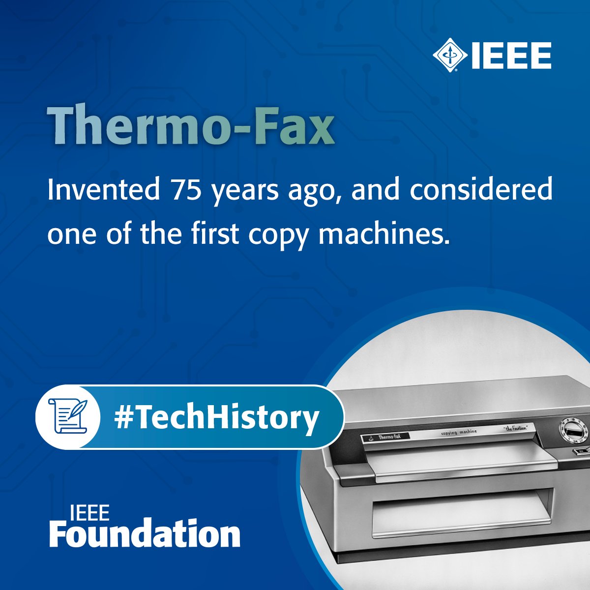 75 years ago, in 1950, <a href="/3M/">3M</a> introduced the Thermo-Fax, one of the first modern copying machines! This innovative device used infrared light to transfer images onto heat-sensitive paper, paving the way for modern copiers. 🖨️📄

#TechHistory #InnovatingForImpact #ThrowbackTech
