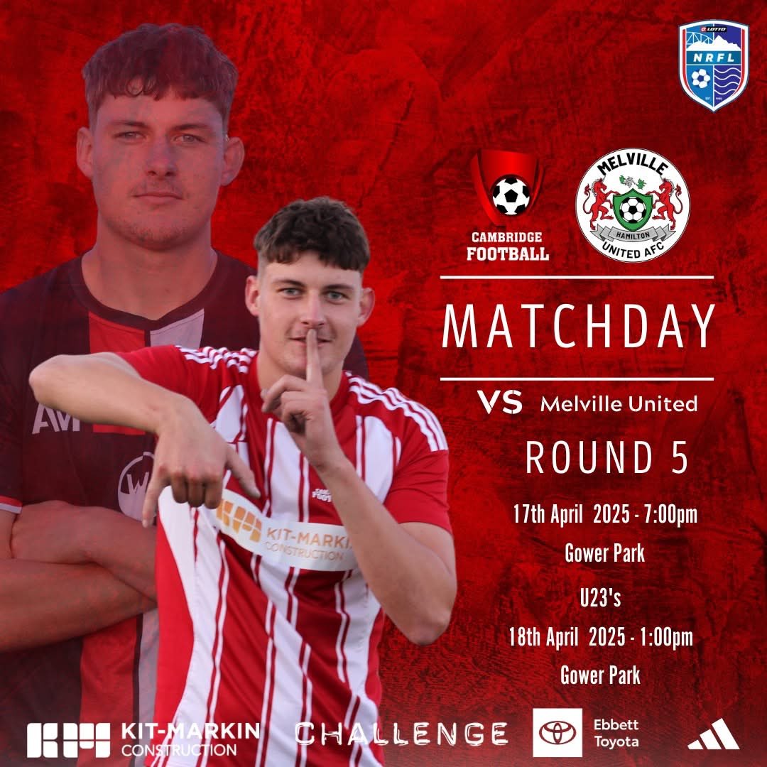 CambridgeFC (@redscambridge) on Twitter photo What’s better than a long weekend??? A midweek game to free up that long weekend 🤌🏻
We take on <a href="/MelvilleUnited/">Melville United</a> in a classic local derby
So come start your long weekend right and head down to Gower Park for a 7pm KO.
U23’s will play tomorrow at 1pm
<a href="/LOTTONRFL/">LOTTO NRFL</a>
#UpTheReds🔴⚪️ What’s better than a long weekend??? A midweek game to free up that long weekend 🤌🏻
We take on <a href="/MelvilleUnited/">Melville United</a> in a classic local derby
So come start your long weekend right and head down to Gower Park for a 7pm KO.
U23’s will play tomorrow at 1pm
<a href="/LOTTONRFL/">LOTTO NRFL</a>
#UpTheReds🔴⚪️
