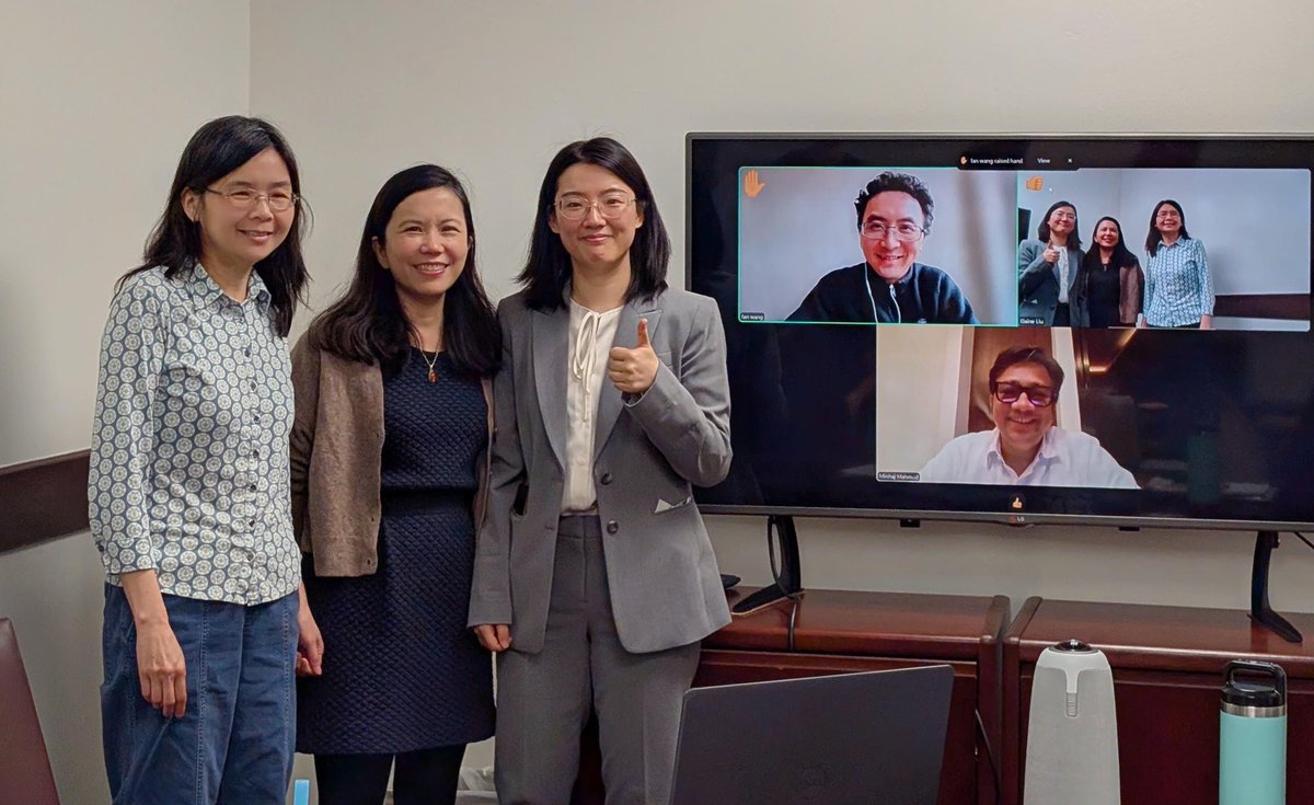 UH Economics (@uh_econ) on Twitter photo Congratulations to <a href="/YujieZhangEcon/">Yujie Zhang</a> on defending her thesis on natural disasters and human capital. She will be joining <a href="/PennPSC/">PennPSC</a> for a postdoc !
Here, she is pictured with her committee <a href="/ElaineLiuEcon/">Elaine Liu</a>, Aimee Chin, and virtually with <a href="/fanwangecon/">Fan Wang</a> & <a href="/mahmudminhaj/">Minhaj Mahmud</a> (<a href="/ADB_HQ/">Asian Development Bank</a>) Congratulations to <a href="/YujieZhangEcon/">Yujie Zhang</a> on defending her thesis on natural disasters and human capital. She will be joining <a href="/PennPSC/">PennPSC</a> for a postdoc !
Here, she is pictured with her committee <a href="/ElaineLiuEcon/">Elaine Liu</a>, Aimee Chin, and virtually with <a href="/fanwangecon/">Fan Wang</a> & <a href="/mahmudminhaj/">Minhaj Mahmud</a> (<a href="/ADB_HQ/">Asian Development Bank</a>)