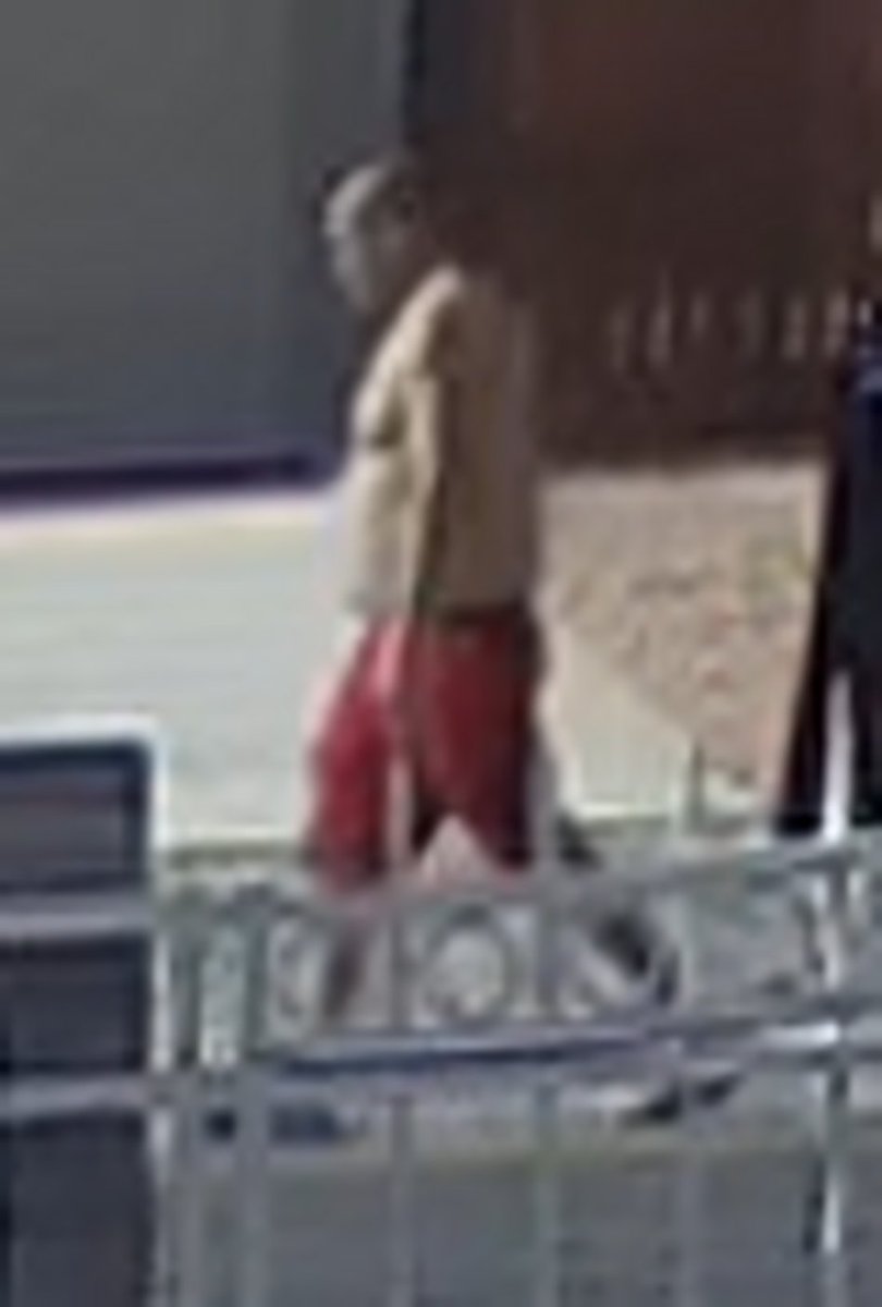 LVMPD's tweet photo. Detectives need help identifying the man seen below who discarded a small dog in a dumpster on April 14, 2025, near Smoke Ranch and Decatur. https://t.co/Uqmm9j3eVj