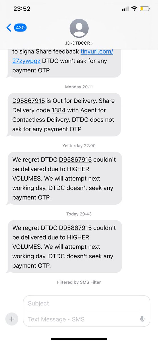 <a href="/DTDCIndia/">DTDC Express Limited</a> <a href="/jagograhakjago/">Consumer Affairs</a> <a href="/ConsumerReports/">Consumer Reports</a> <a href="/CPHydCity/">CP Hyderabad City Police</a> please take action against DTDC who have not been delivering my parcel for many days now. Need your urgent intervention and support please.