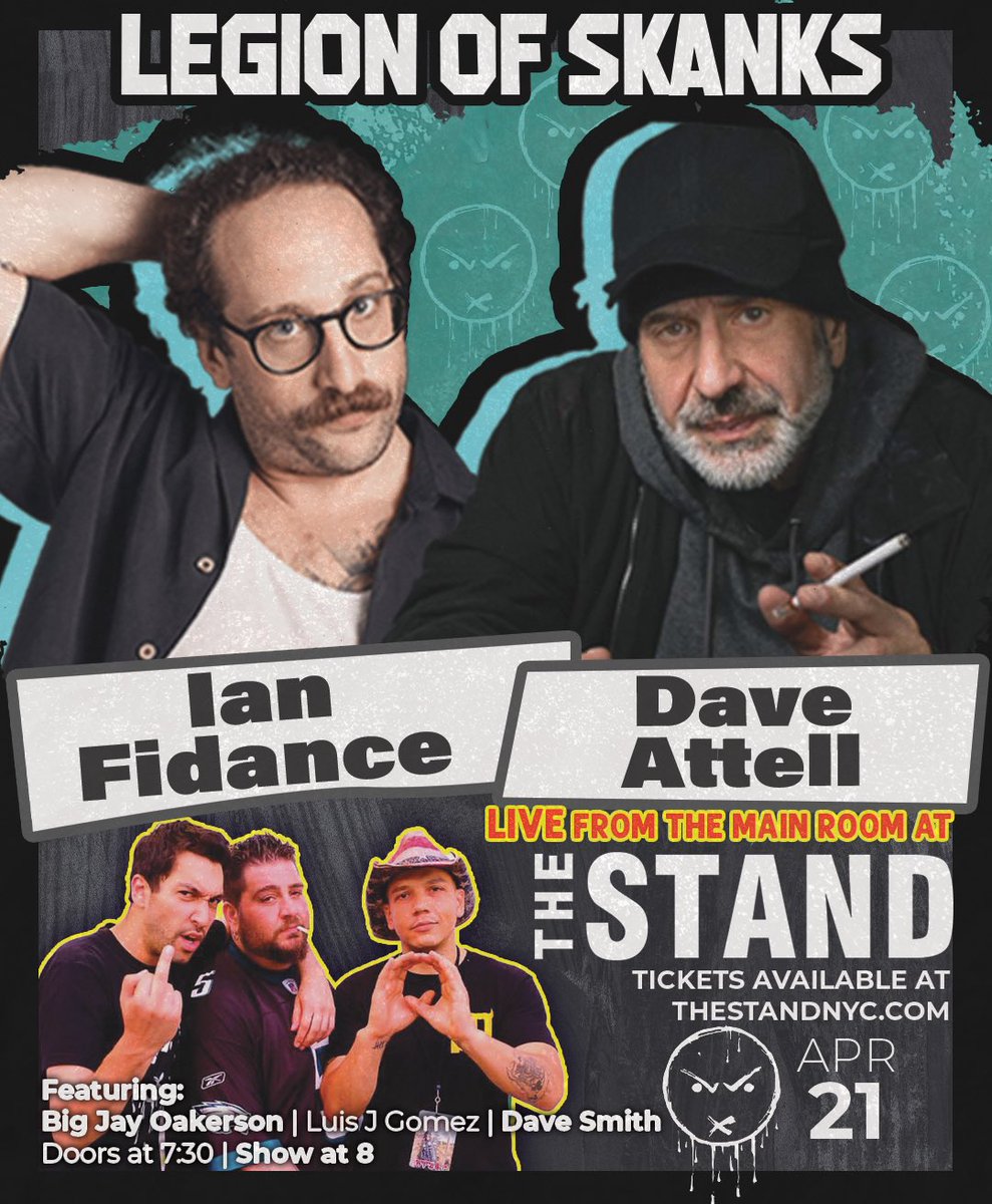 Legion of Skanks (@legionofskanks) on Twitter photo MONDAY‼️ <a href="/attell/">Dave Attell</a> & <a href="/ianimal69/">90 Day Fidance</a> join an all new #LegionOfSkanks LIVE from @thestandnyc
🎟️: tixr.com/groups/thestan… MONDAY‼️ <a href="/attell/">Dave Attell</a> & <a href="/ianimal69/">90 Day Fidance</a> join an all new #LegionOfSkanks LIVE from @thestandnyc
🎟️: tixr.com/groups/thestan…