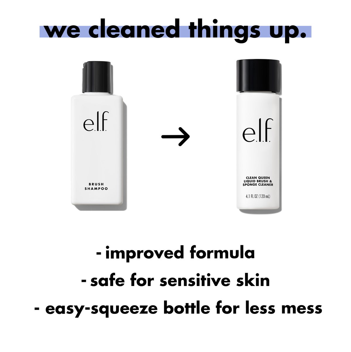 elfcosmetics's tweet image. The queen of clean! 😉 ✨NEW✨ Clean Queen Liquid Blush &amp;amp; Sponge Cleaner is NOW AVAILABLE on elfcosmetics.com and the e.l.f. app! 👑

If you love our solid cleaner, you&apos;ll e.l.f.ing love the liquid version too: 
🧼 Foaming gel cleaner removes leftover makeup,…