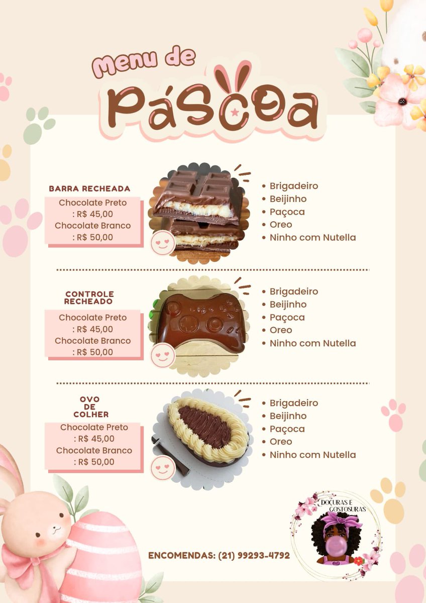 16_tela's tweet photo. Minha irmã está vendendo ovos da Páscoa interessados só chama ela no WhatsApp 21992934792 https://t.co/oW0llehAP6