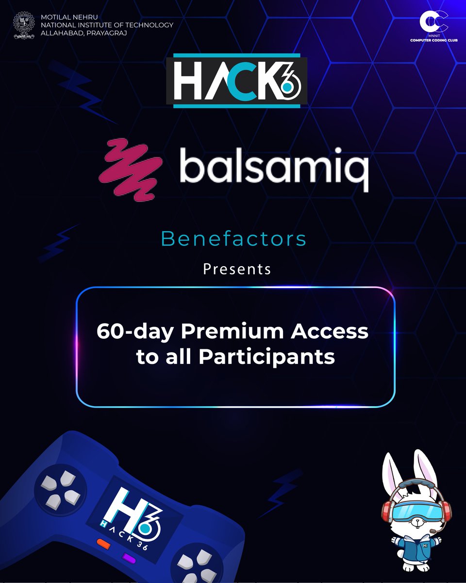 hack36mnnit's tweet image. Hey Hackers!
We’re thrilled to announce that our Benefactors @balsamiq are offering 60 days of Premium Access!
Stay tuned for more exciting updates!
#UnchainTheHacks
#Hack36
#MNNIT
#Hackathon_MNNIT
#Hackathon