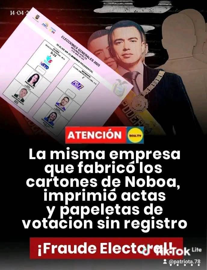 RRueda_Ermel's tweet photo. 🆘EN LA CARTONERA, EL "CARTÓN" HIZO ACTAS Y PAPELETAS, PARA EL FRAUDE🆘🆘
#FraudeElectoral
Un aplauso, a la sabia, @LuisaGonzalezEc, valiente no acepta el #Fraude de #CNE en contubernio con #DanielNoboa. Todos ven y saben que el Dictador hizo fraude, pero, cobardes, aplauden. https://t.co/zZ8CkLrTrw