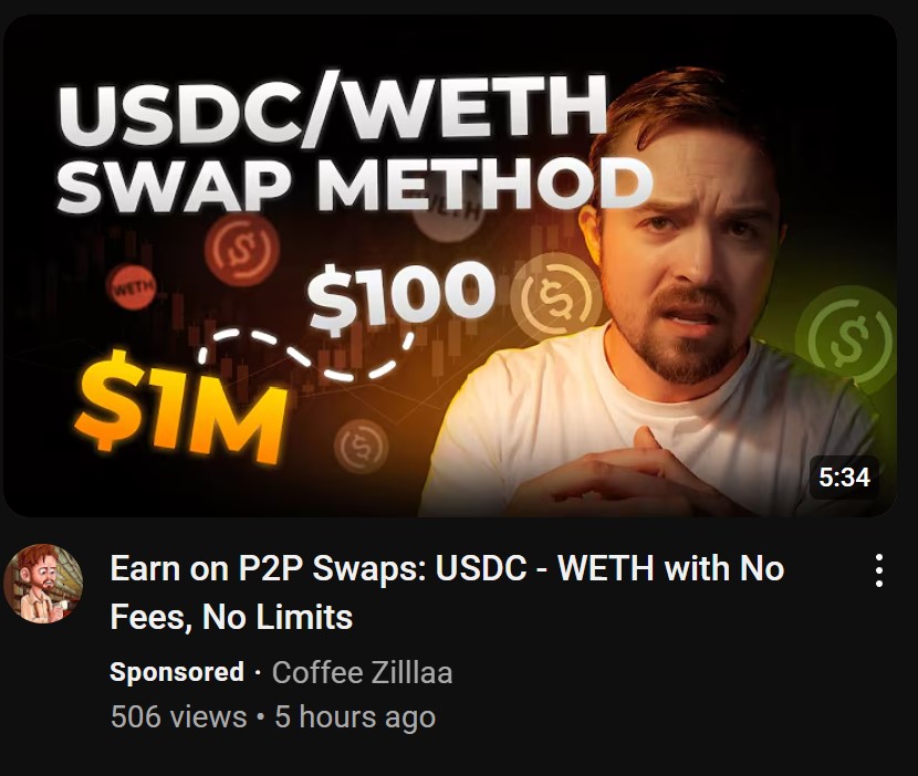 woahsun's tweet photo. Saw this on my homepage and clicked thinking it was Coffee. It's insane that YouTube would allow such ads but as long as they're getting paid https://t.co/Sgyf50kDUo